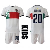 Camisa de Futebol Portugal Joao Cancelo #20 Equipamento Secundário Infantil Mundo 2022 Manga Curta (+ Calças curtas)